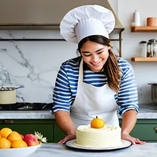 Home 20 제과 자격증 준비 단계별 가이드 - **Prompt:** A vibrant, sunlit kitchen where a young, enthusiastic confectioner, wearing a clean whit...