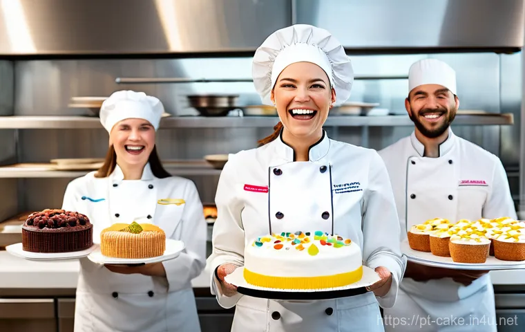 제과업계에서의 인간관계 관리 - **Prompt 1: Collaborative Confectionery Mentorship**
    A bright, clean, modern professional pastry...