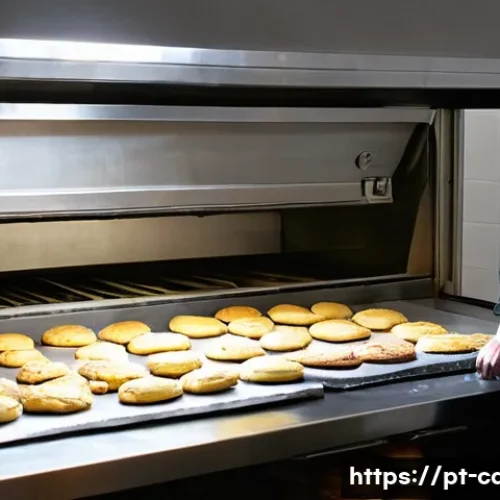 제과 자격증 취득을 위한 중점 과목 - ” In the foreground, a chef in a crisp white jacket labeled “Confeiteiro” (Portuguese name tape) wat...