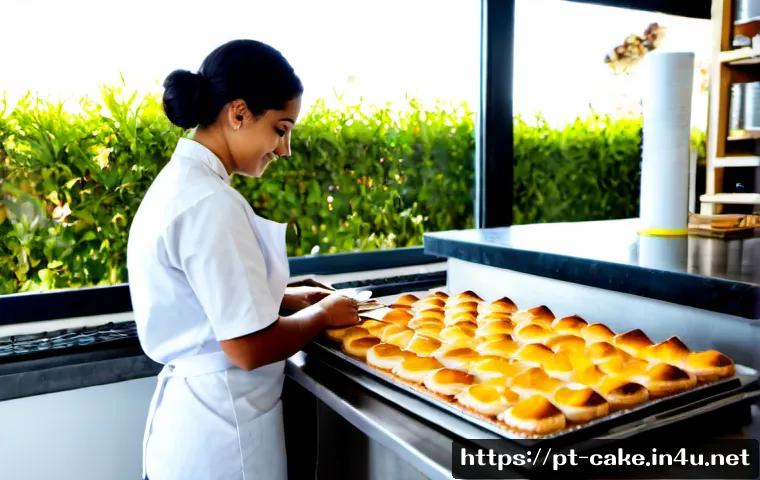 제과업계 경력 관리 방법 - Photorealistic Portuguese bakery career development scene, an experienced pastry chef in clean white...